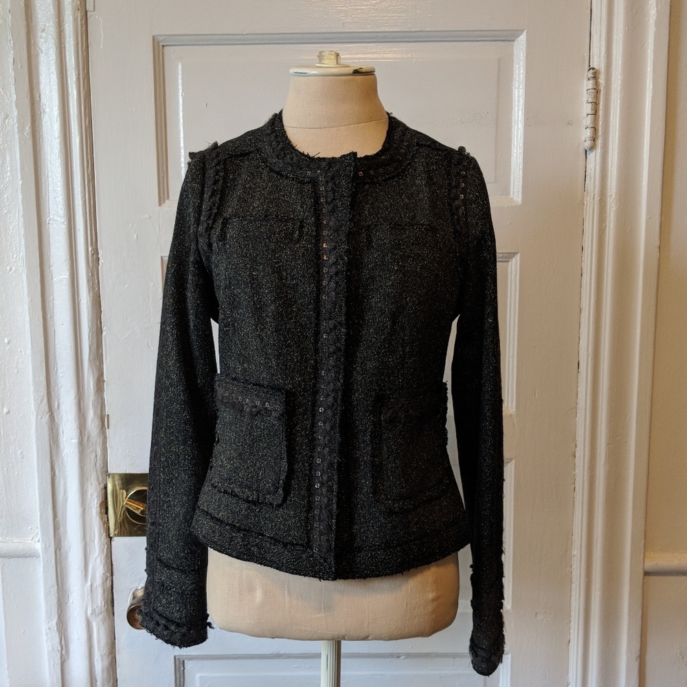 Dark green embellished Rebecca Taylor blazer